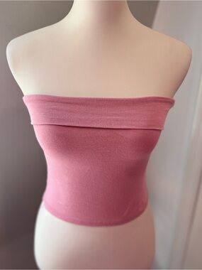 Antistar Pink Foldover Bandeau Tube Top Medium Y2K
